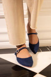 Blue Mary Jane Flat